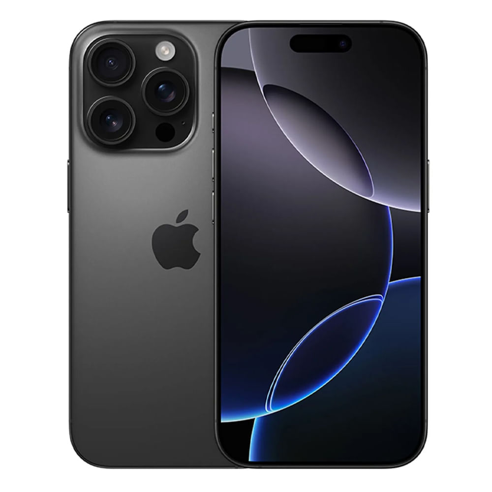 iPhone 16 Pro Negro Titanio - Vista frontal y trasera