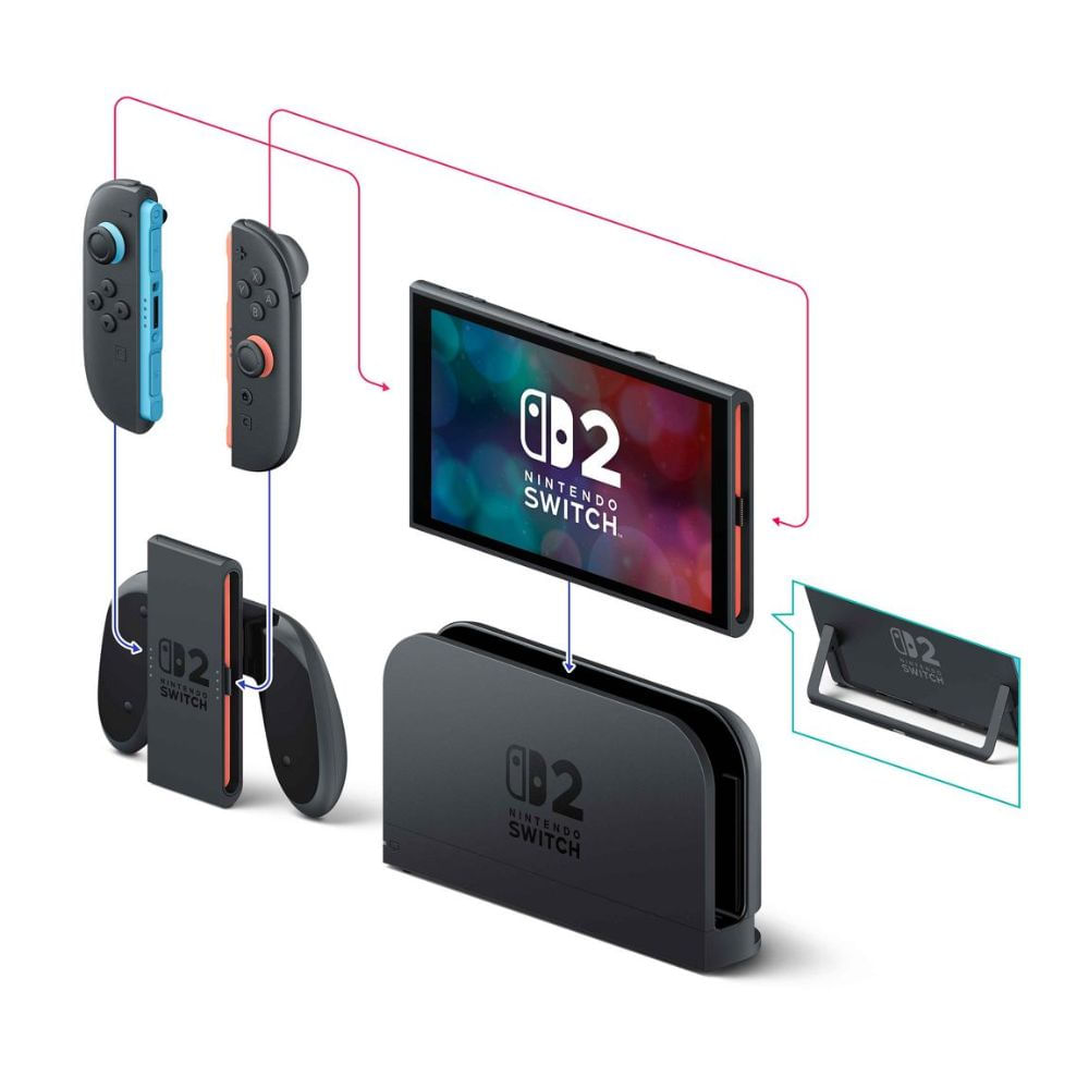 Nintendo Switch 2 - Vista frontal con Joy-Con magneticos